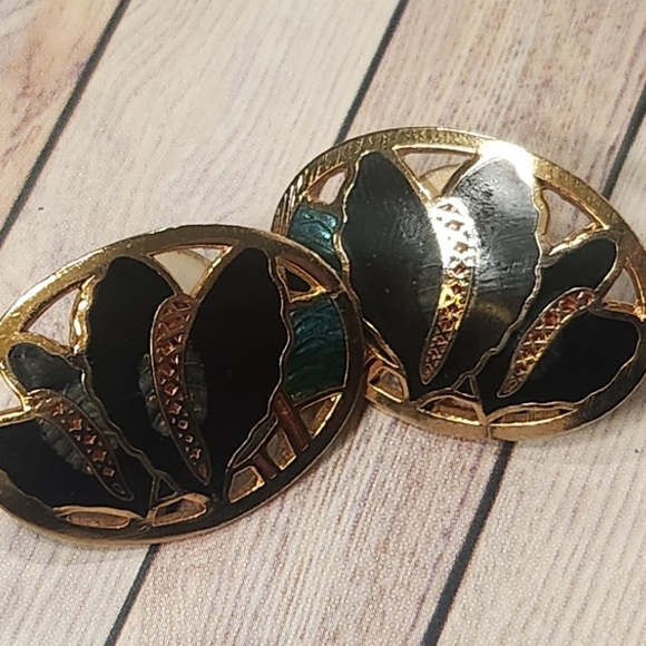 Vintage Cloisonne Post Earrings - Picture 3 of 4